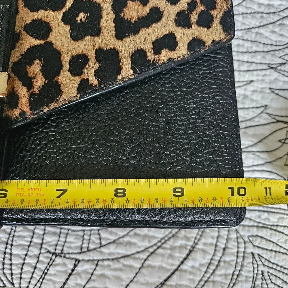GUC Kate Spade Havana Parchment Drive Calf Hair Leopard Black Crossbody Bag